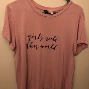 Girls Rule This World Pink Shirt Never Worn H&M